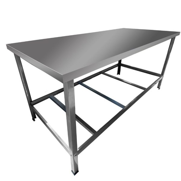 Mesa de Serviço Slim MSIS-19 55 x 130cm em Aço com 3 Travessas CEFAZ-MSIS-19