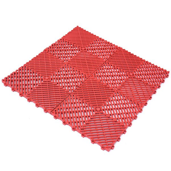 Piso Modular Automotivo Vermelho Estrado 30x30cm e Vestiário com 22 Peças VITÓRIA-RÉGIA-VERMELHOKIT22