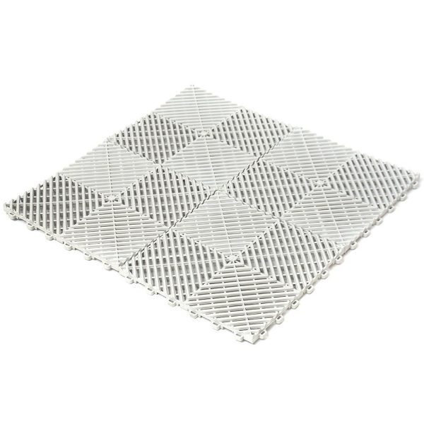 Piso Modular Automotivo Branco Estrado 30x30cm e Vestiário com 11 Peças VITÓRIA-RÉGIA-BRANCOKIT11
