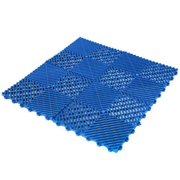 Piso Modular Automotivo Azul Estrado 30x30cm e Vestiário com 22 Peças VITÓRIA-RÉGIA-AZULKIT22