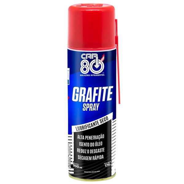Spray Grafite Lubrificante Seco 300ml CAR80-GRAFITE