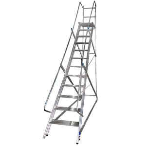 Escada de Alumínio Tipo Plataforma 11D + Plataforma REAL ESCADAS-PLAT300L