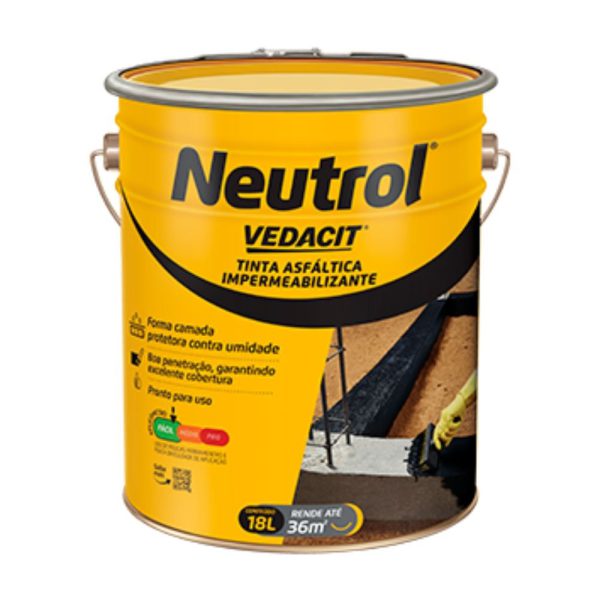 Tinta Asfáltica Impermeabilizante Neutrol 18 Litros VEDACIT-112134