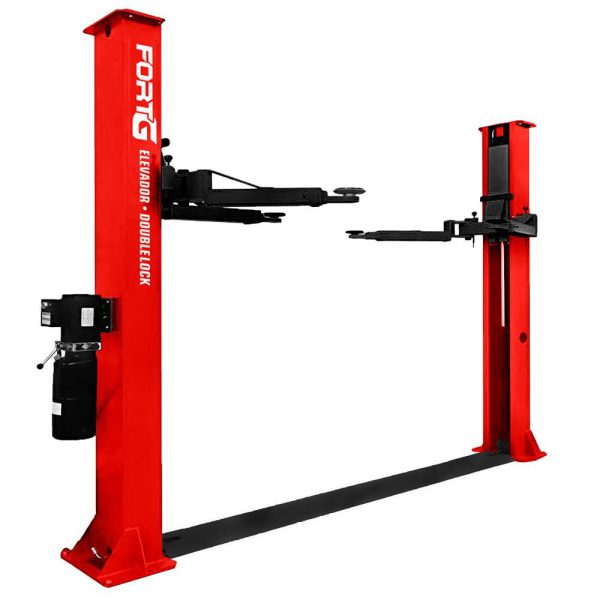 Elevador Hidráulico 4 Toneladas Automotivo Double Lock Vermelho com Parabolts FORTGPRO-FG1000L