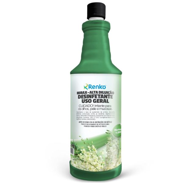 Mirax Desinfetante Alta Diluição Herbal 1 Litro RENKO-MADH6L