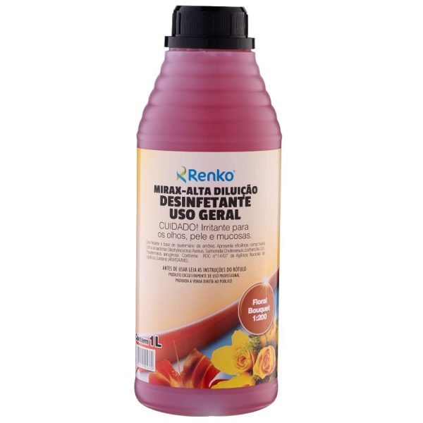 Mirax Desinfetante Alta Diluição Floral Bouquet 1 Litro RENKO-MADF6L