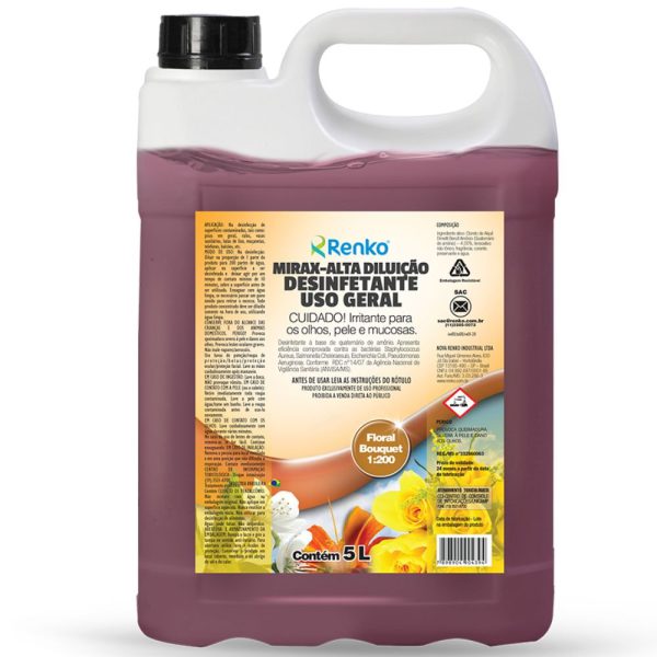 Mirax Desinfetante Alta Diluição Floral Bouquet 5 Litros RENKO-MADFCX
