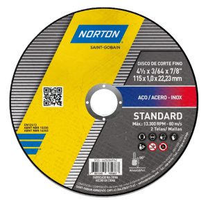 Disco de Corte Standard 115×22.23mm para Esmerilhadeira NORTON-66252849762
