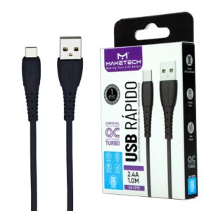 Cabo USB CA-127 Type-C Emborrachado 1m Preto MAKETECH-552446