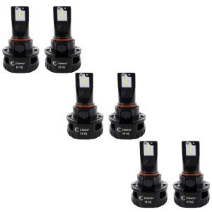 Combo com 3 Pares de Lâmpadas Automotiva Super LED Plus H16 32W 6.500K CINOY-K3996