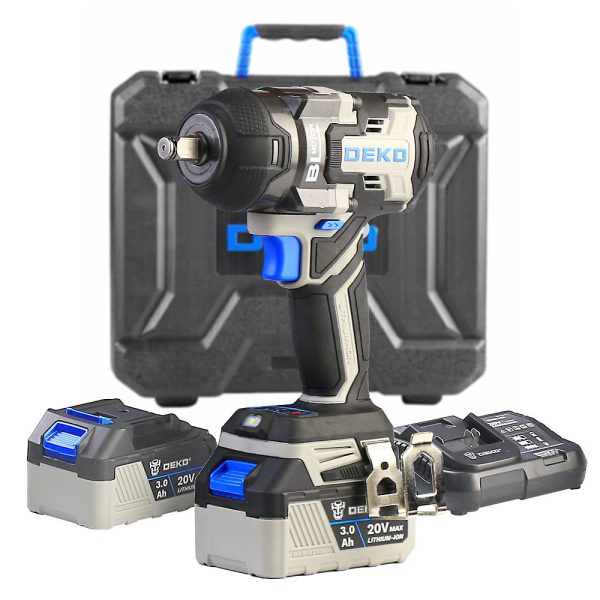 Chave de Impacto a Bateria Brushless 1/2″ 800Nm 20V High Torque com 2 Baterias 3Ah e Maleta DEKO-DKBW20XP01-S4