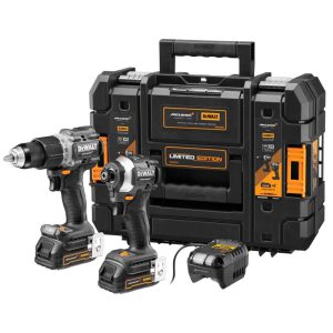Combo Parafusadeira Furadeira de Impacto 1/2 Pol + Parafusadeira de Impacto 1/4 Pol a Bateria 20V Edição McLaren com 2 Baterias e Carregador DEWALT-DCK200ME2GT-BR