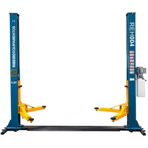 Elevador Automotivo Eletro Hidráulico 04 Toneladas 220V Double Lock Azul com Base RIBEIRO-REH004-B