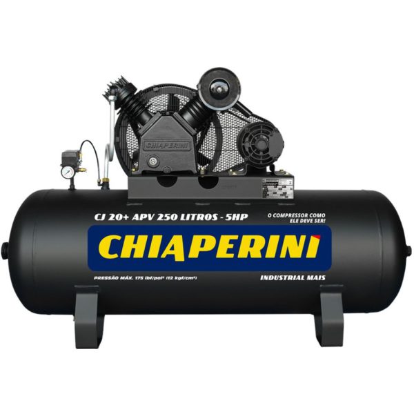 Compressor de Ar 20 Pés 250L 5HP 175 PSI 220/380V – Trifásico CHIAPERINI-690
