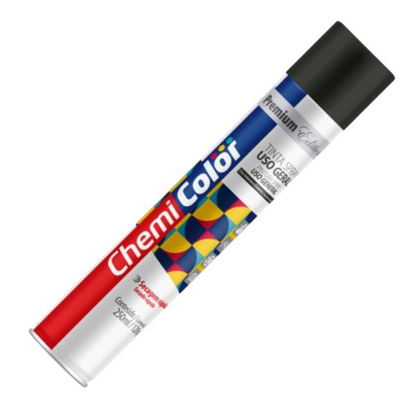 Tinta Spray Uso Geral Preto Fosco 250 ml CHEMICOLOR-680587
