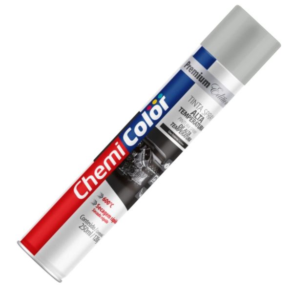 Tinta Spray Alta Temperatura Alumínio 250 ml CHEMICOLOR-680622