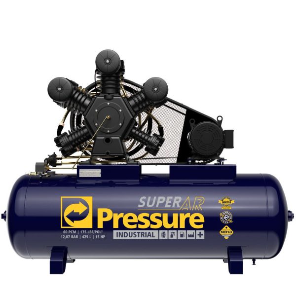 Compressor de Ar 60 Pés 425L 15HP 175 PSI 220/380VTrifásico PRESSURE-8975701098