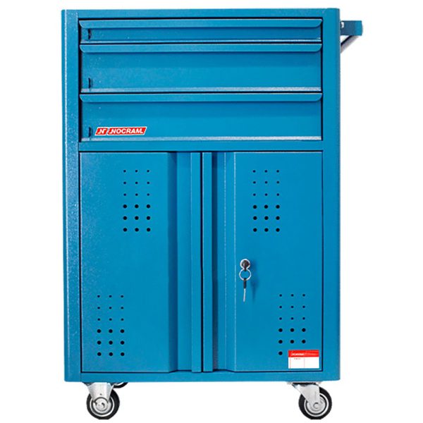 Carrinho Fechado Oficina com 2 Portas e 3 Gavetas 600 x 400 x 905 mm NOCRAM-NC-14