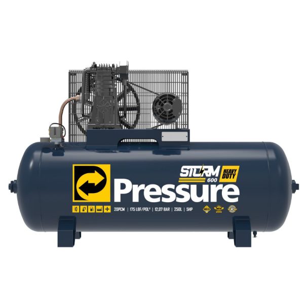 Compressor de Ar Storm 20/250 Heavy Duty 20 Pés 250L Alta Pressão 5HP 220/380V Trifásico PRESSURE-8975701359