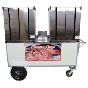Carrinho Churrasco Grego BL38P-T 2 Espetos Manuais com Rodas e Toldo CEFAZ-BL38P/T