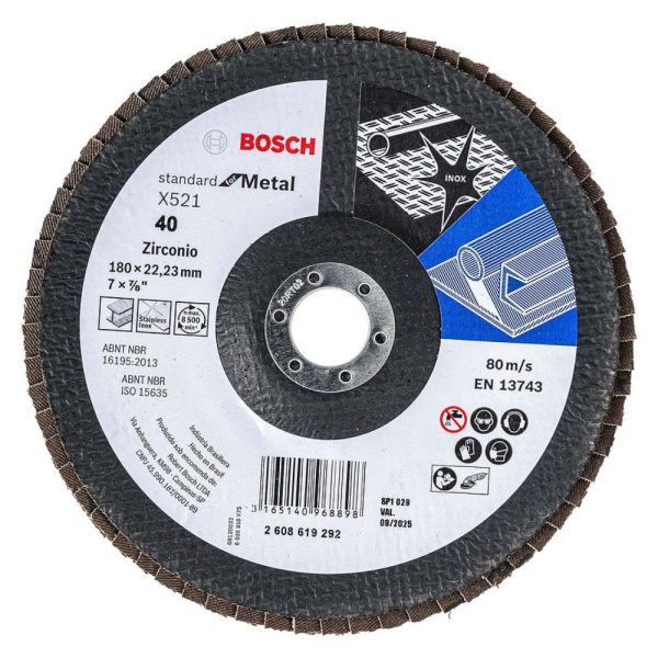 Disco Flap Santard para Metal 7 Pol. Grão 40 BOSCH-2608619292-000