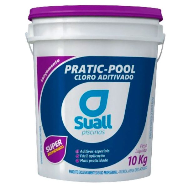 Balde de Cloro Pratic Pool 10Kg para Piscinas SUALL PISCINAS-CPRPOBD10