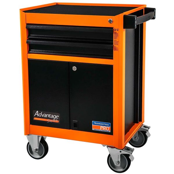 Carro para Ferramentas Laranja 2 Gavetas e 2 Portas TRAMONTINA PRO-44950006