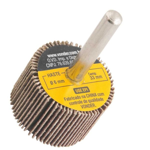 Roda de Lixa com Haste Grão 220 30mm x 20mm Óxido de Alumínio VONDER-1271302220