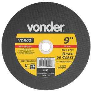 Disco de Corte 230 x 3 x 22,23mm G30 para Aço e Metais Ferrosos VONDER-1215918780