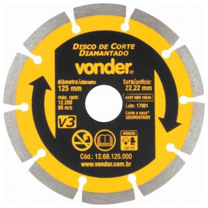 Disco de Corte Diamantado 125mm Segmentado VONDER-1268125000