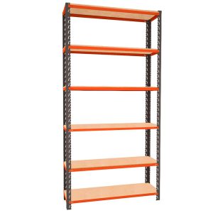 Estante Monta Carga 300×1950 com 6 Prat MDP Grafite/Laranja PRESTO-40300