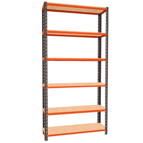 Estante Monta Carga 300×1950 com 6 Prat MDP Grafite/Laranja PRESTO-40300