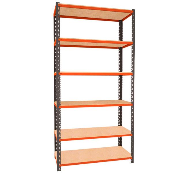 Estante Monta Carga 450x1950mm com 6 Prateleiras MDP Grafite/Laranja PRESTO-40301
