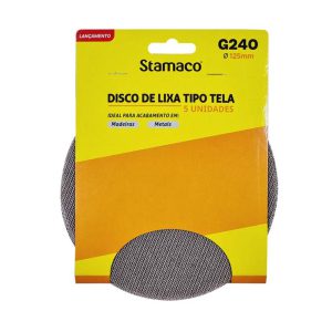Lixa Tipo Tela 125mm Grão 240 5 Unidades STAMACO-10326