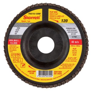 Disco Flap em Nylon Reto Tipo A 115mm Grão 120 STARRETT-FDS115-120NF
