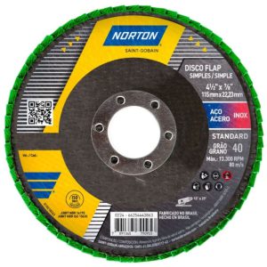 Disco Flap Fibra Standard R244 115mm Grão 40 NORTON-66254443861