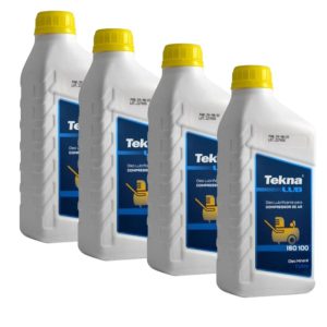 Kit com 4 Óleos Lubrificante Mineral para Compressores de Ar SAE 100 1000ML 1 Litro TEKNA-K7934