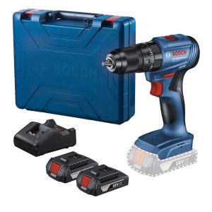 Furadeira e Parafusadeira de Impacto 1/2Pol. 18V Brushless com 2 Baterias 2,0Ah Carregador Bivolt e Maleta GSB 185-LI BOSCH-06019K31E5-000