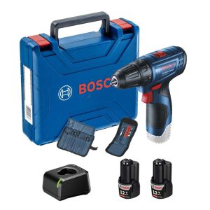 Parafusadeira Furadeira GSR 120- LI 12V com 2 Baterias e Maleta e Acessórios BOSCH-06019G80E2-000
