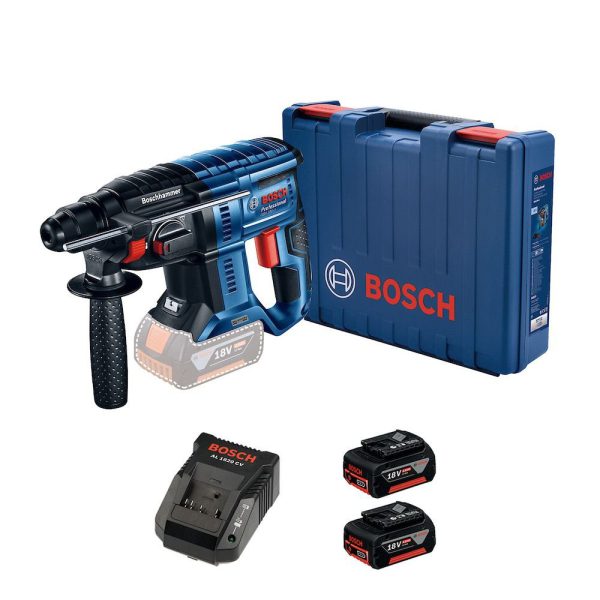 Martelete Perfurador GBH 180-LI SDS Plus 2J 18V Brushless com 2 Baterias 4.0Ah Carregador Maleta e Acessórios BOSCH-06119111E0-000