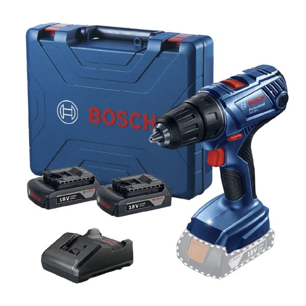 Parafusadeira Furadeira GSR180 1/2 Pol. 18V com 2 Baterias Lí-Íon 2,0Ah Carregador Bivolt e Maleta BOSCH-06019F81E0-000