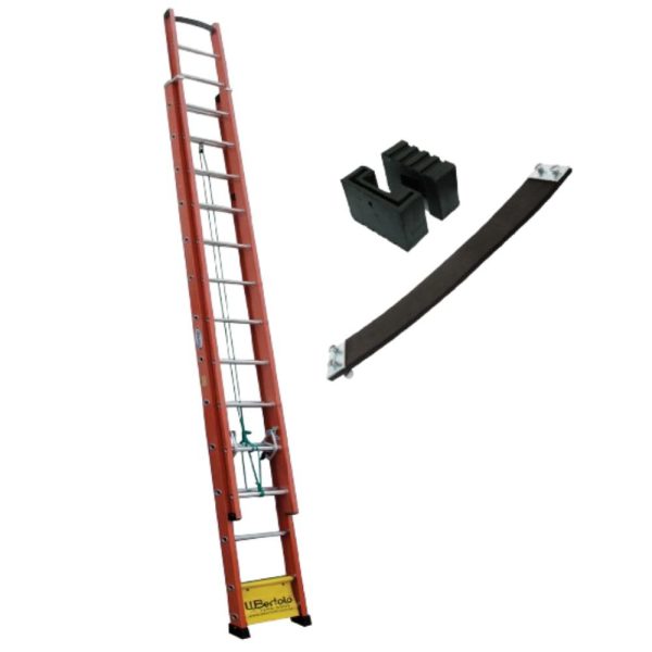 Combo Escada Extensível 23 Degraus EAFVK23 com Cinta Borrachão e Sapata WBERTOLO-EAFV K 23