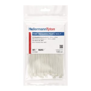 Abraçadeira de Nylon Natural T18R Blister 100×2,5mm com 100 Unidades HELLERMANNTYTON-010114414