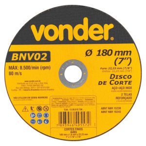 Disco de Corte 180mm para Aço Inox VONDER-1208012700