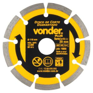 Disco de Corte Diamantado 110mm Segmentado VONDER-1268600000