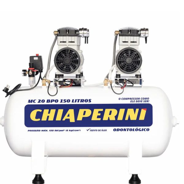 Motocompressor Odontológico 20 Pés 150L Isento de Óleo 220V CHIAPERINI-21235
