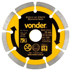 Disco de Corte Diamantado 110mm Segmentado V3 VONDER-1268300000