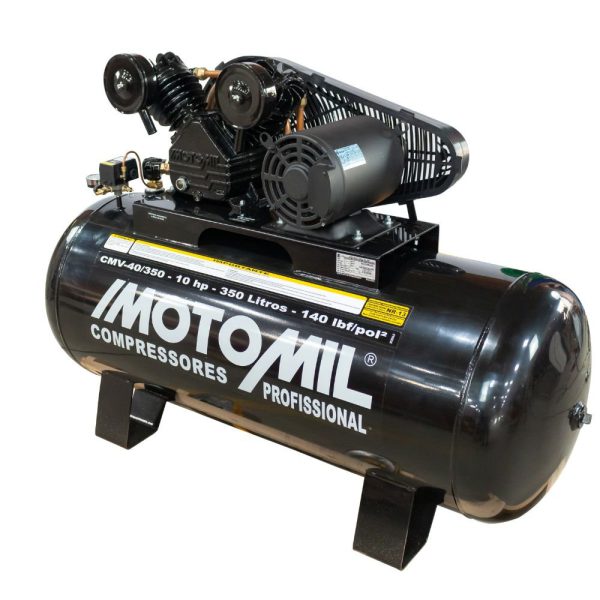 Compressor de Ar 40 Pés 350L 10HP 220/380V Trifásico MOTOMIL-CMV-40/350