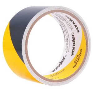 Fita adesiva refletiva 50 mm x 3 m amarela e preta VONDER-1052250121