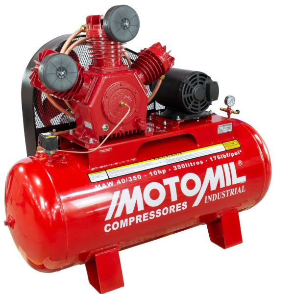 Compressor de Ar 40 Pés 350 Litros 175LBS Trifásico 220/380V MOTOMIL-IP-21 87701